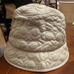 Coach Quilted Cream Bucket Hat